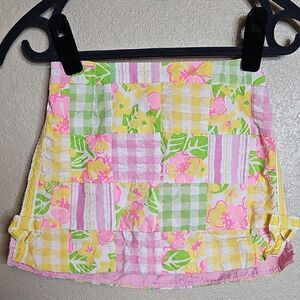 Lilly Pulitzer Girls Pink Yellow Green Patchwork Skort